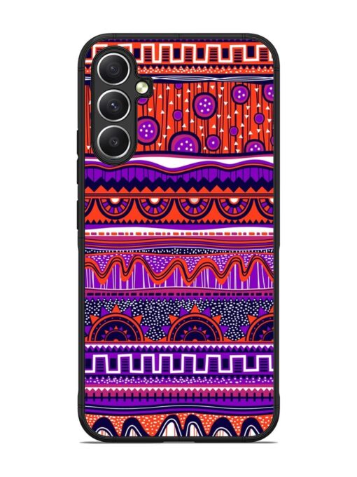 Ethnic Seamless Pattern Glossy Metal TPU Phone Cover for Samsung Galaxy A34 (5G) Zapvi