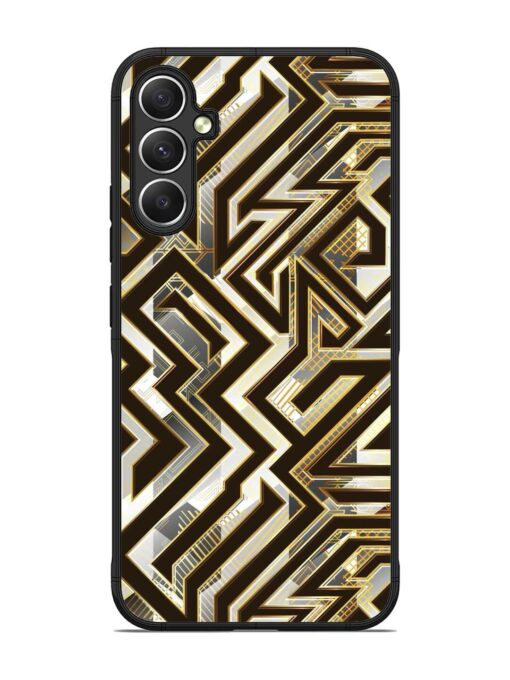 Technology Geometric Seamless Glossy Metal Phone Cover for Samsung Galaxy A34 (5G) Zapvi