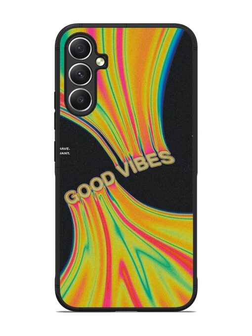 Good Vibes Glossy Metal Phone Cover for Samsung Galaxy A34 (5G) Zapvi