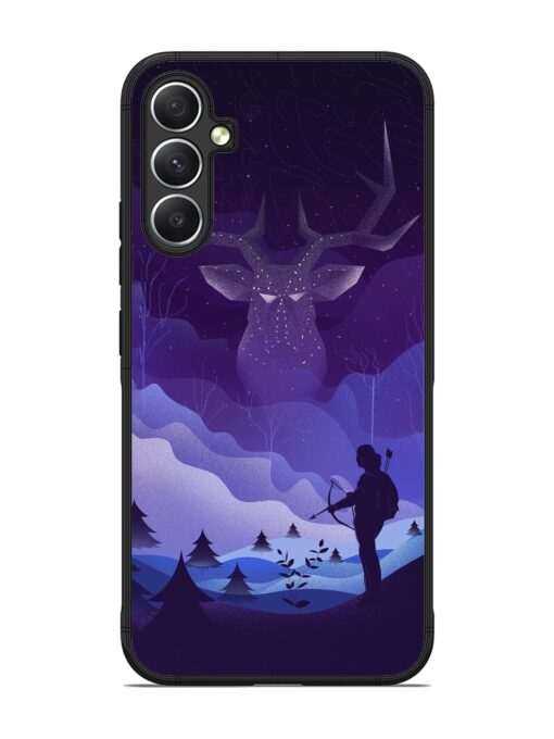 Deer Forest River Glossy Metal Phone Cover for Samsung Galaxy A34 (5G) Zapvi