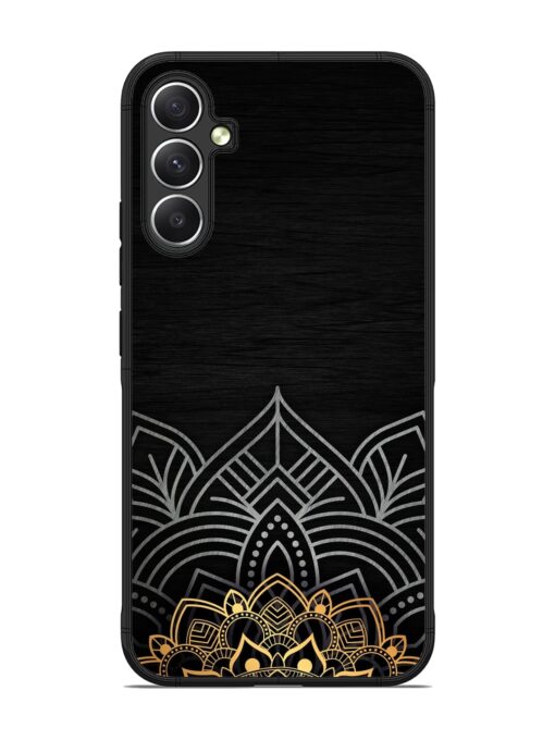 Decorative Golden Pattern Glossy Metal Phone Cover for Samsung Galaxy A34 (5G) Zapvi