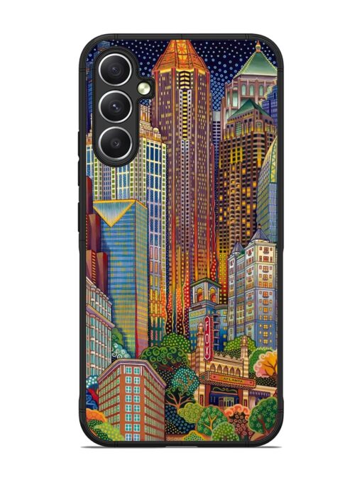 Cityscapes Art Glossy Metal Phone Cover for Samsung Galaxy A34 (5G) Zapvi