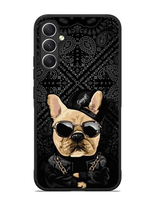 Gangsta Cool Sunmetales Dog Glossy Metal Phone Cover for Samsung Galaxy A34 (5G) Zapvi