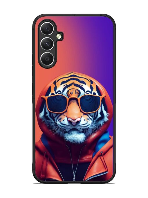 Tiger Animation Glossy Metal Phone Cover for Samsung Galaxy A34 (5G) Zapvi