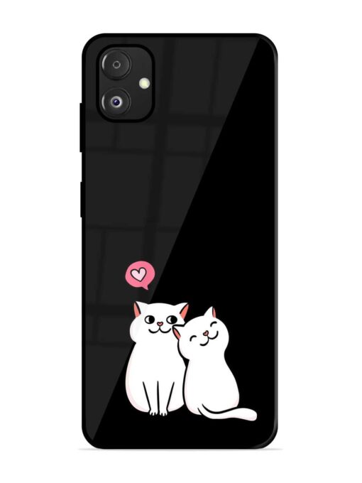 Cat Love Glossy Metal Phone Cover for Samsung Galaxy F14 (5G) Zapvi