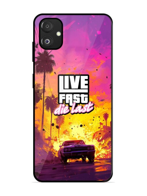 Live Fast Glossy Metal Phone Cover for Samsung Galaxy F14 (5G) Zapvi