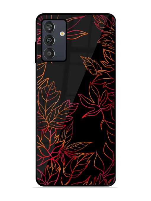 Red Floral Pattern Glossy Metal Phone Cover for Samsung Galaxy M13 (4G) Zapvi