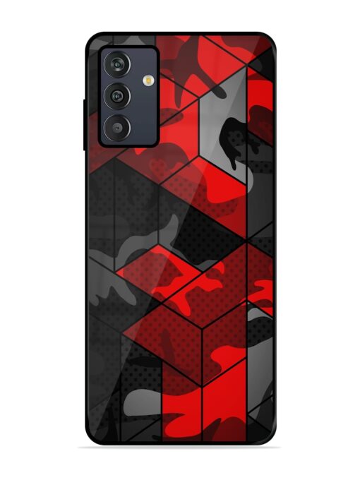 Royal Red Camouflage Pattern Glossy Metal Phone Cover for Samsung Galaxy M13 (4G) Zapvi