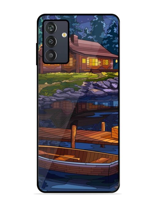 Village Night Scene Glossy Metal Phone Cover for Samsung Galaxy M13 (4G) Zapvi