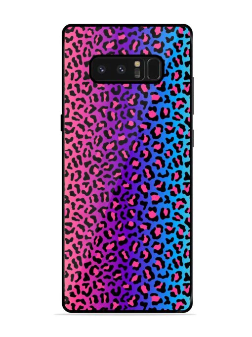 Colorful Leopard Seamless Glossy Metal Phone Cover for Samsung Galaxy Note 8 Zapvi