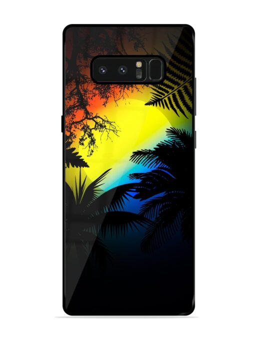 Colorful Sunset With Palm Trees Glossy Metal Phone Cover for Samsung Galaxy Note 8 Zapvi