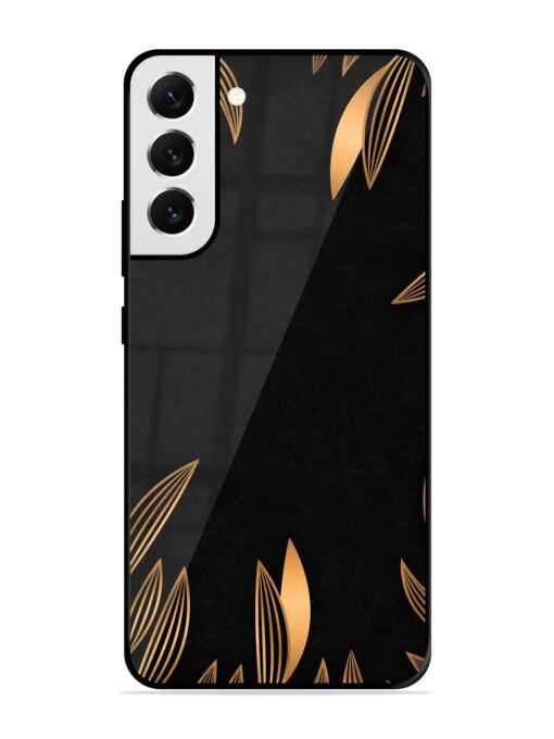 Golden Leaf Pattern Glossy Metal Phone Cover for Samsung Galaxy S21 Fe (5G) Zapvi