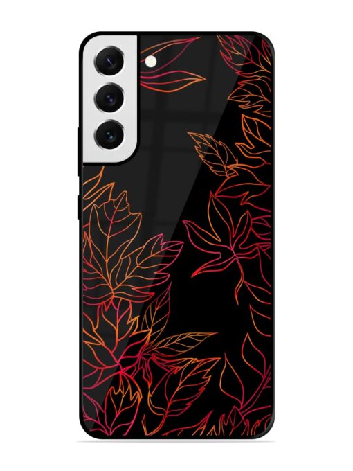 Red Floral Pattern Glossy Metal Phone Cover for Samsung Galaxy S21 Fe (5G) Zapvi