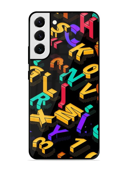 Seamless Pattern With Letters Glossy Metal Phone Cover for Samsung Galaxy S21 Fe (5G) Zapvi