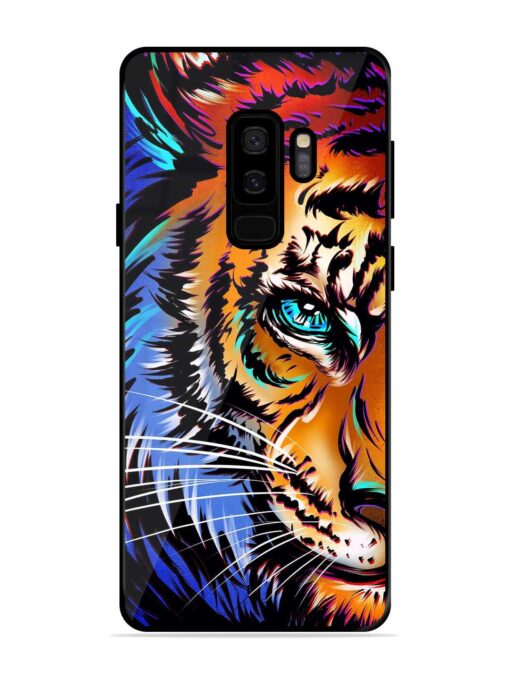 Colorful Lion Art Glossy Metal Phone Cover for Samsung Galaxy S9 Plus Zapvi