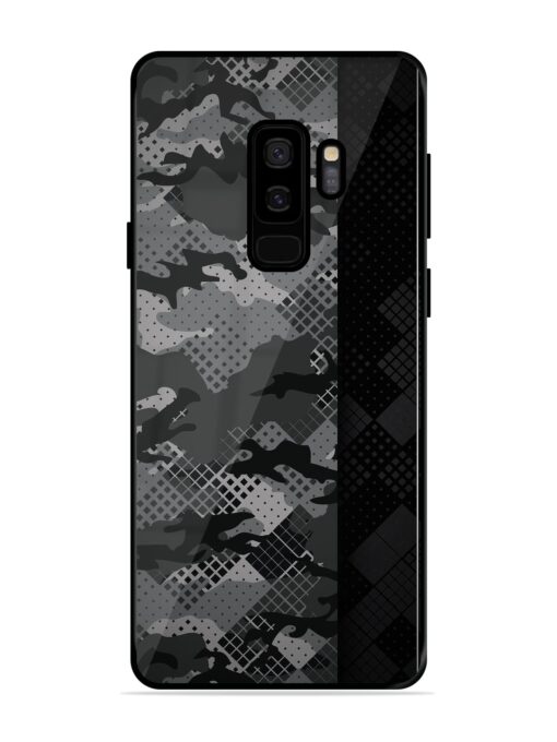 Dark Camouflage Glossy Metal Phone Cover for Samsung Galaxy S9 Plus Zapvi