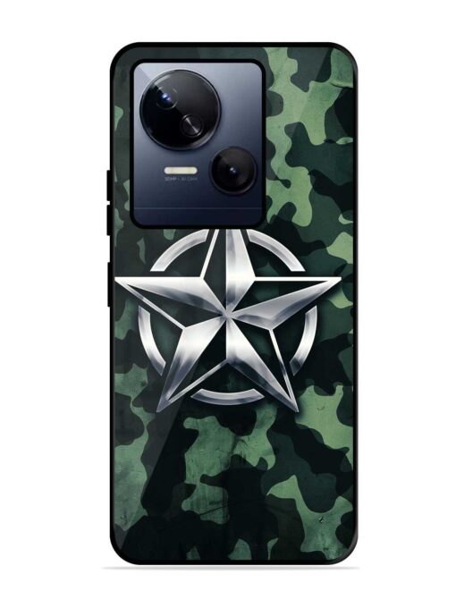 Indian Army Star Design Glossy Metal Phone Cover for Tecno Spark 10 (5G) Zapvi