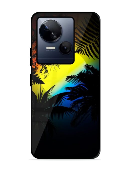 Colorful Sunset With Palm Trees Glossy Metal Phone Cover for Tecno Spark 10 (5G) Zapvi