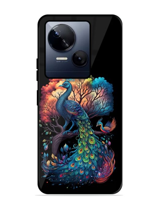 Peacock Tree Art Glossy Metal Phone Cover for Tecno Spark 10 (5G) Zapvi