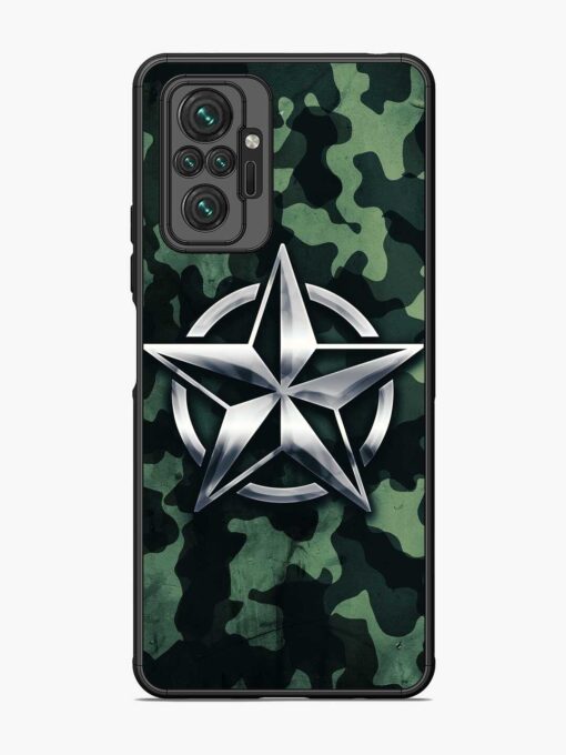 Indian Army Star Design Glossy Metal Phone Cover for Xiaomi Redmi Note 10 Pro Max Zapvi