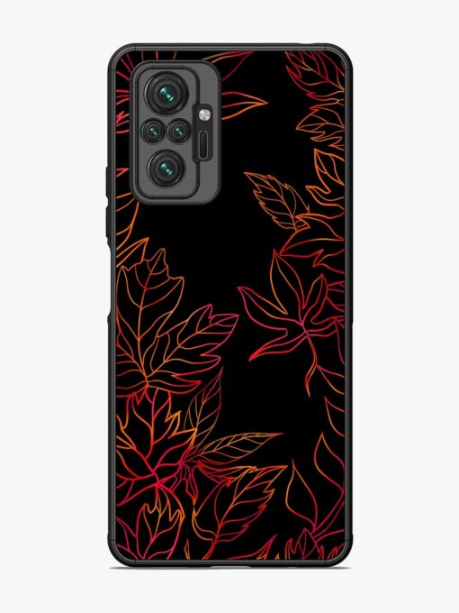 Red Floral Pattern Glossy Metal Phone Cover for Xiaomi Redmi Note 10 Pro Max Zapvi