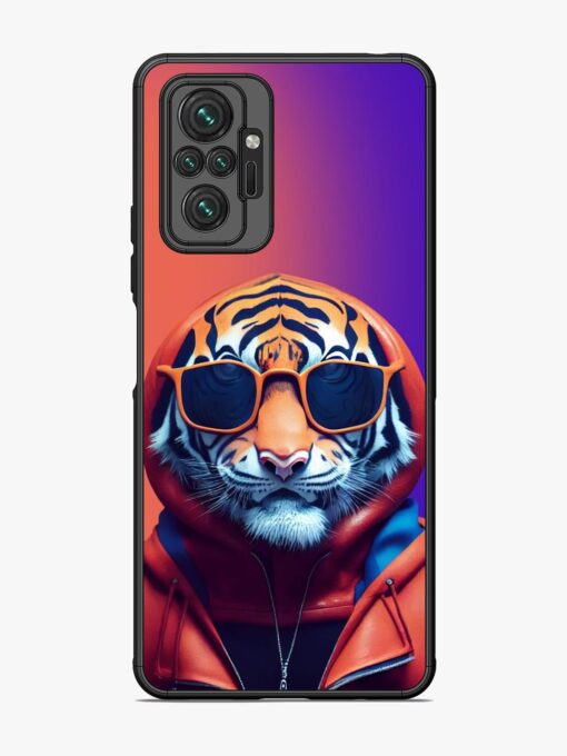 Tiger Animation Glossy Metal Phone Cover for Xiaomi Redmi Note 10 Pro Max Zapvi