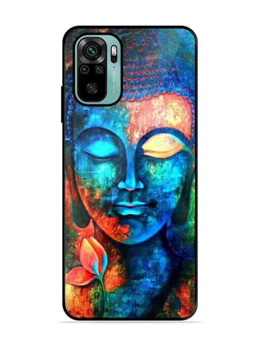 Buddha Painting Glossy Metal Phone Cover for Xiaomi Redmi Note 10S Zapvi