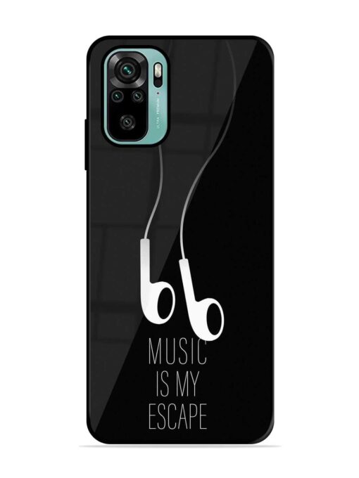 Music Is My Escape Glossy Metal Phone Cover for Xiaomi Redmi Note 10S Zapvi