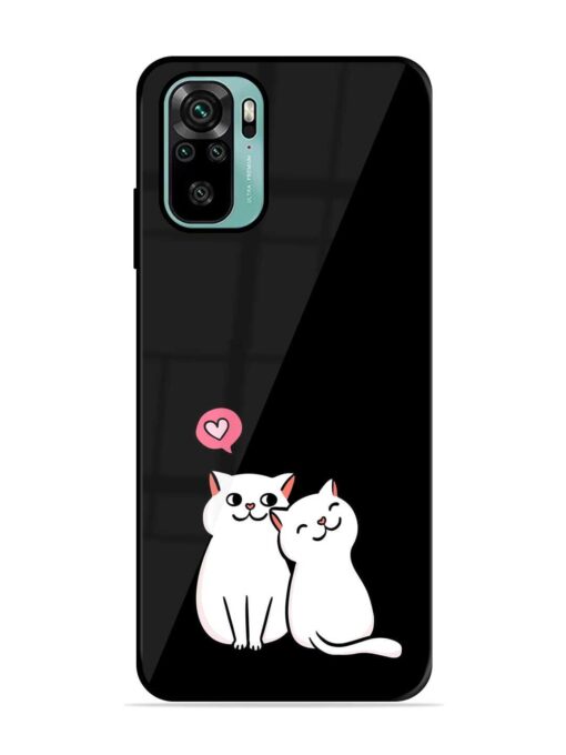 Cat Love Glossy Metal Phone Cover for Xiaomi Redmi Note 10S Zapvi