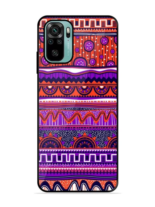 Ethnic Seamless Pattern Glossy Metal TPU Phone Cover for Xiaomi Redmi Note 10S Zapvi