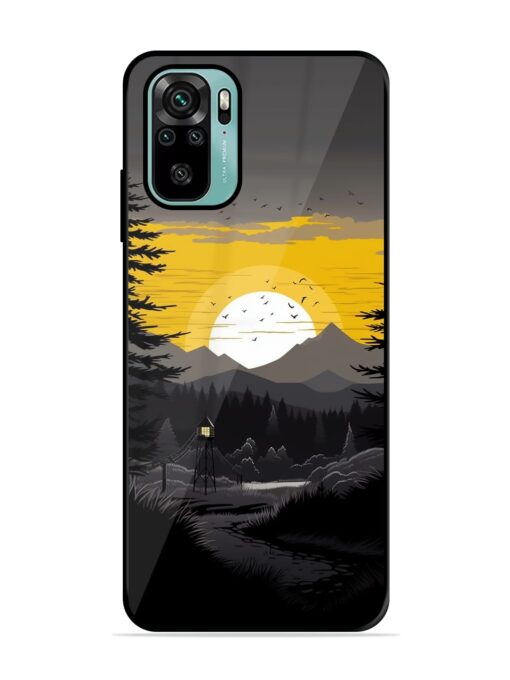 Sunset Vector Glossy Metal Phone Cover for Xiaomi Redmi Note 10S Zapvi