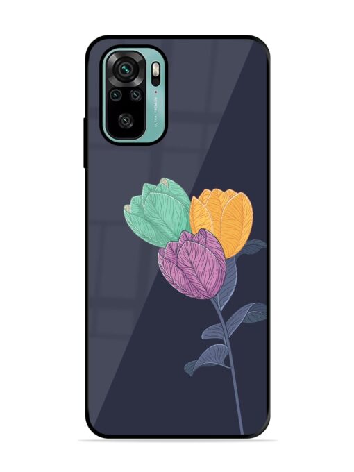 Flower Vector Glossy Metal Phone Cover for Xiaomi Redmi Note 10S Zapvi