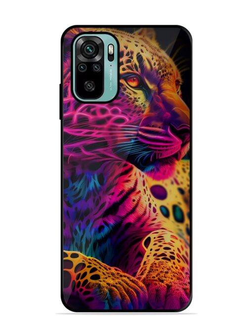 Leopard Art Glossy Metal Phone Cover for Xiaomi Redmi Note 10S Zapvi