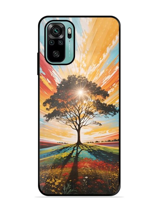 Abstract Tree Colorful Art Glossy Metal Phone Cover for Xiaomi Redmi Note 10S Zapvi