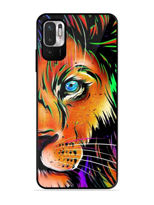 Colorful Lion Design Glossy Metal TPU Phone Cover for Xiaomi Redmi Note 10T (5G) Zapvi