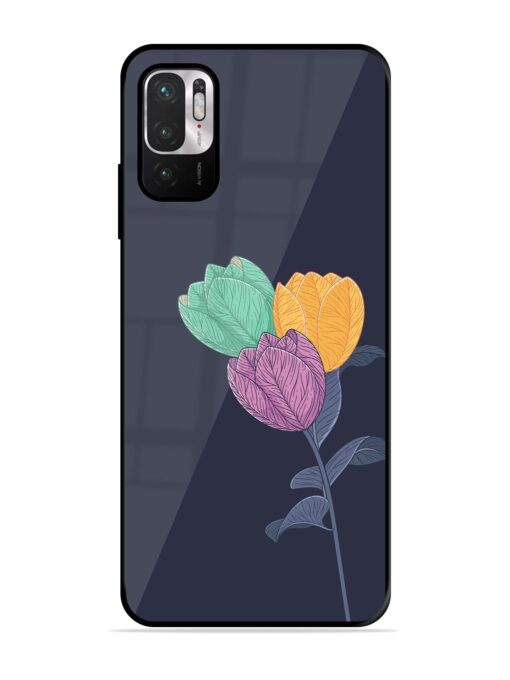 Flower Vector Glossy Metal Phone Cover for Xiaomi Redmi Note 10T (5G) Zapvi