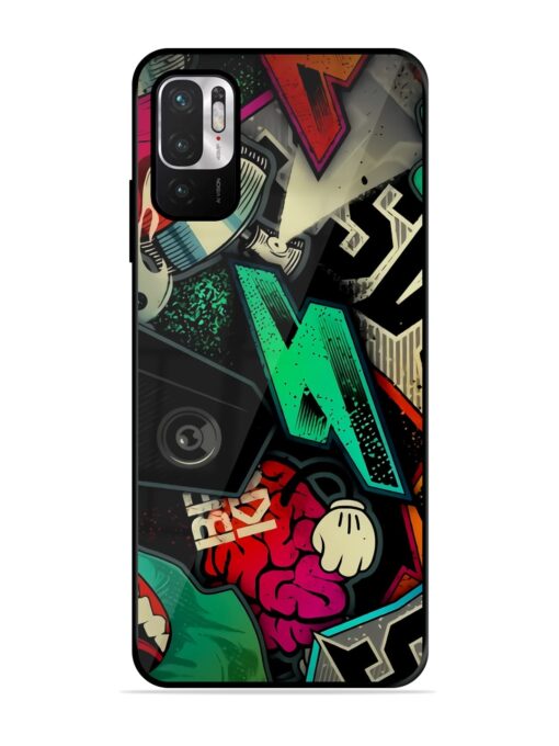 Graffiti Art Glossy Metal Phone Cover for Xiaomi Redmi Note 10T (5G) Zapvi