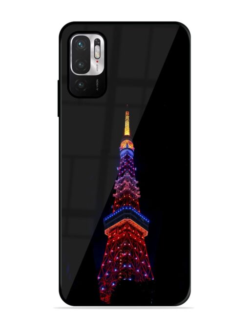 Eiffel Tower Night View Glossy Metal Phone Cover for Xiaomi Redmi Note 10T (5G) Zapvi