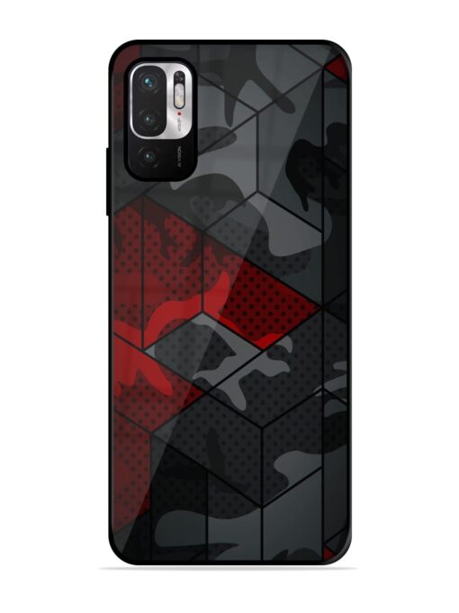 Red And Grey Pattern Glossy Metal Phone Cover for Xiaomi Redmi Note 10T (5G) Zapvi