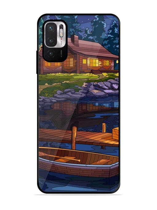 Village Night Scene Glossy Metal Phone Cover for Xiaomi Redmi Note 10T (5G) Zapvi