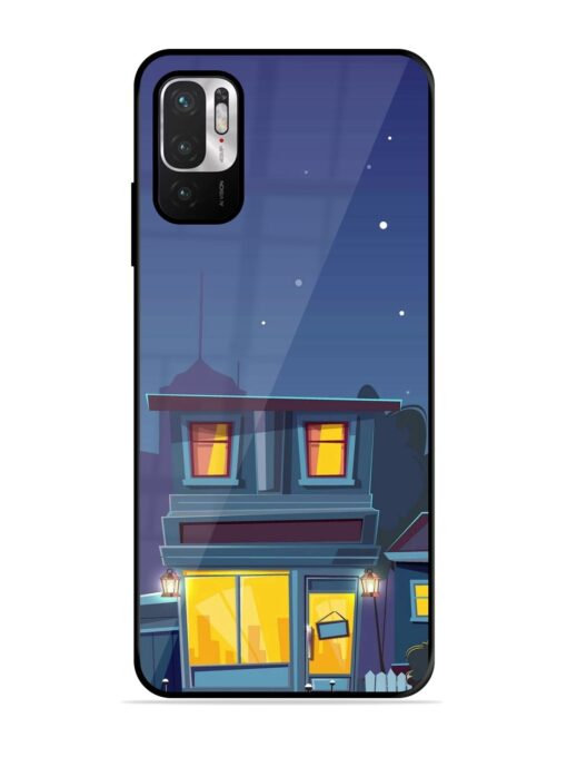 Vector Night House Glossy Metal Phone Cover for Xiaomi Redmi Note 10T (5G) Zapvi