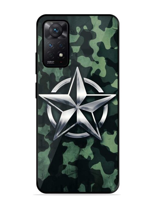 Indian Army Star Design Glossy Metal Phone Cover for Xiaomi Redmi Note 11 Zapvi