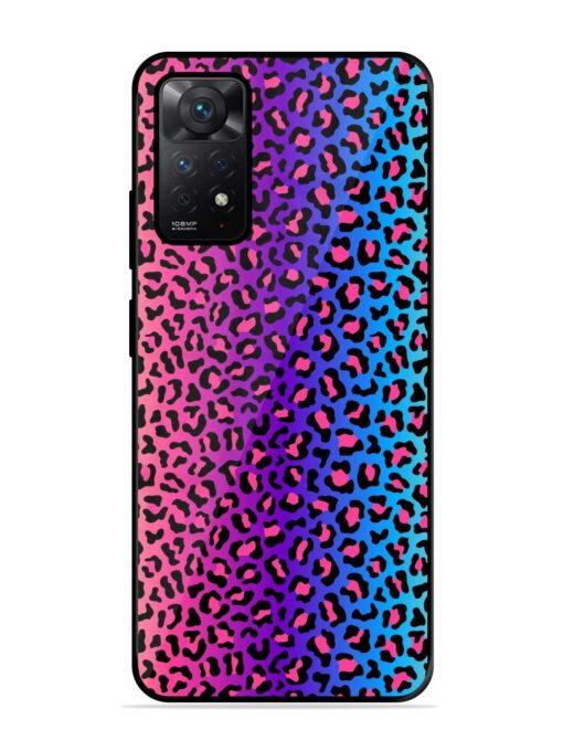 Colorful Leopard Seamless Glossy Metal Phone Cover for Xiaomi Redmi Note 11 Zapvi