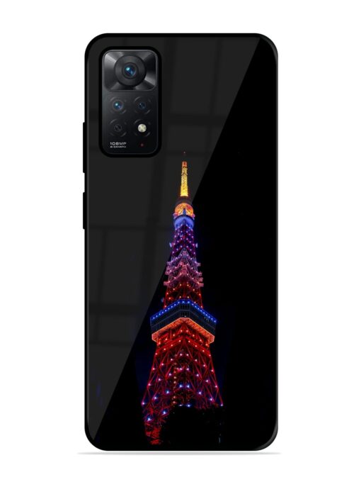 Eiffel Tower Night View Glossy Metal Phone Cover for Xiaomi Redmi Note 11 Zapvi