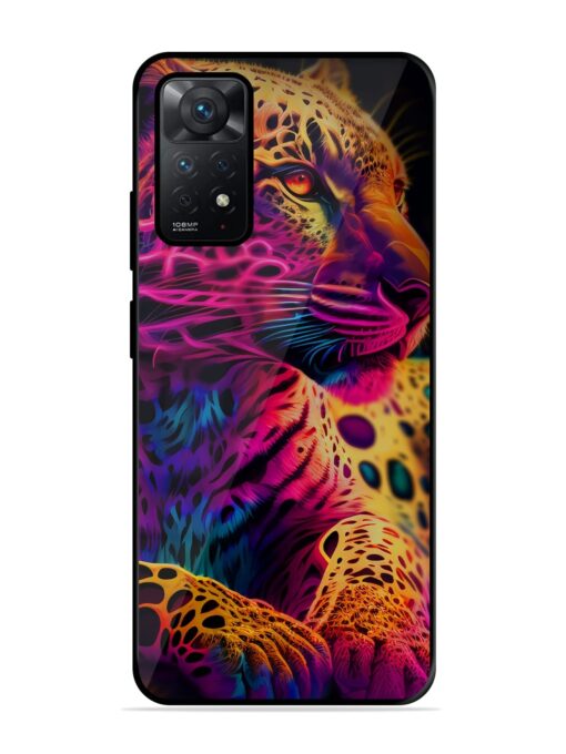 Leopard Art Glossy Metal Phone Cover for Xiaomi Redmi Note 11 Zapvi