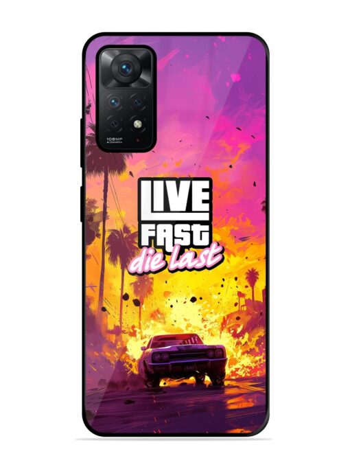 Live Fast Glossy Metal Phone Cover for Xiaomi Redmi Note 11 Zapvi