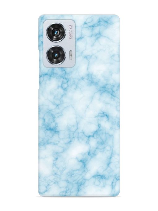 Blue White Natural Marble Snap Case for Motorola Moto Edge 50 Fusion (5G) Zapvi