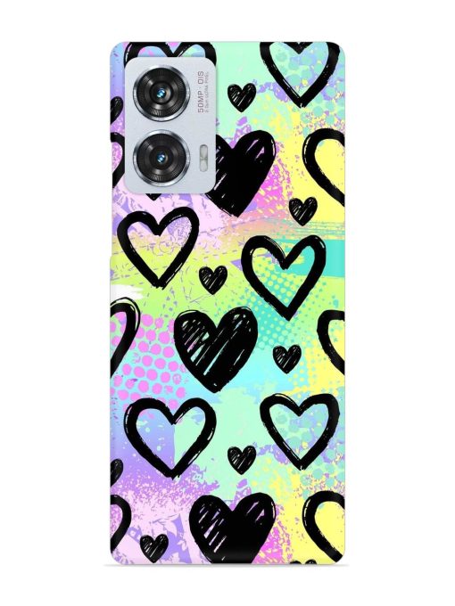 Bright Pattern Hearts Snap Case for Motorola Moto Edge 50 Fusion (5G) Zapvi